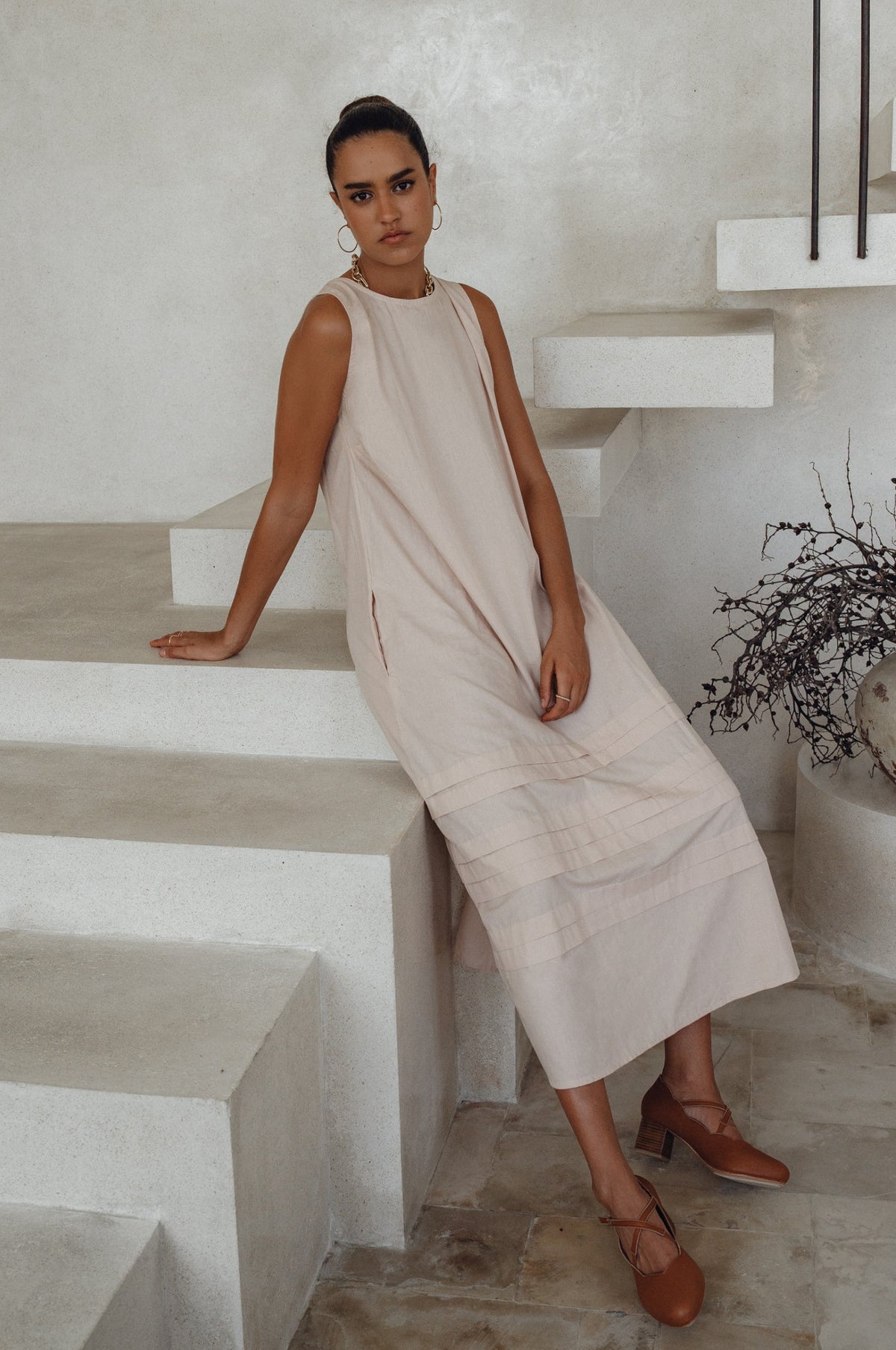 Beloved Cara Slip on Cotton Maxi Dress (Sale)