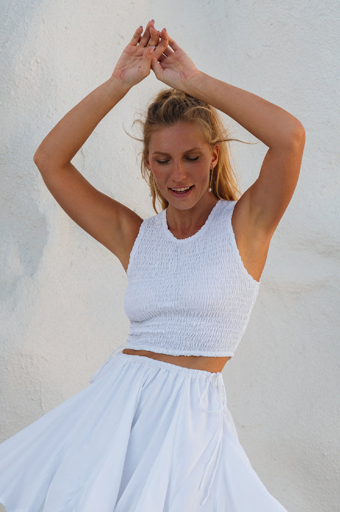 Island Days Smocked Cropped Top (Sale)