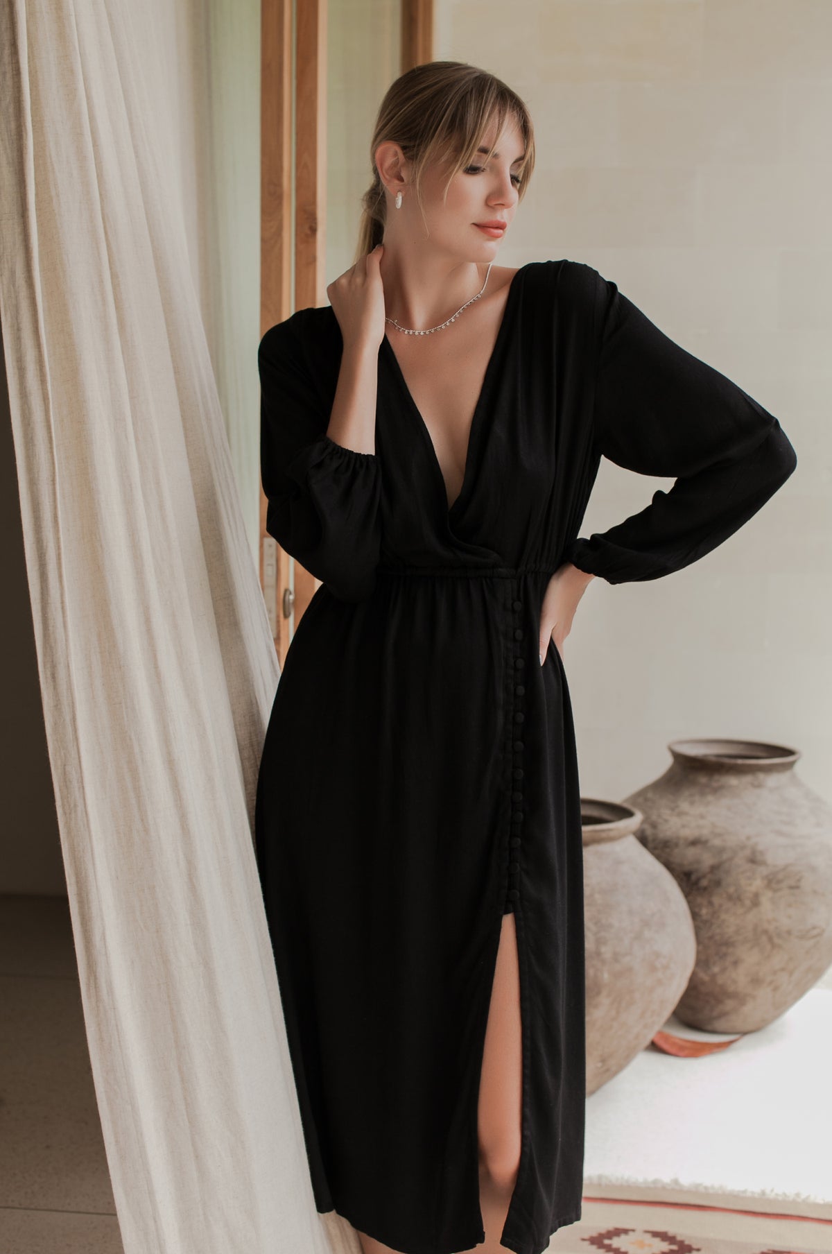 Greta Long Sleeve Midi Dress (Sale)
