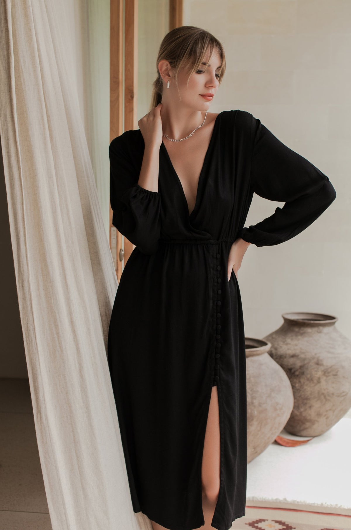 Greta Long Sleeve Midi Dress (Sale)