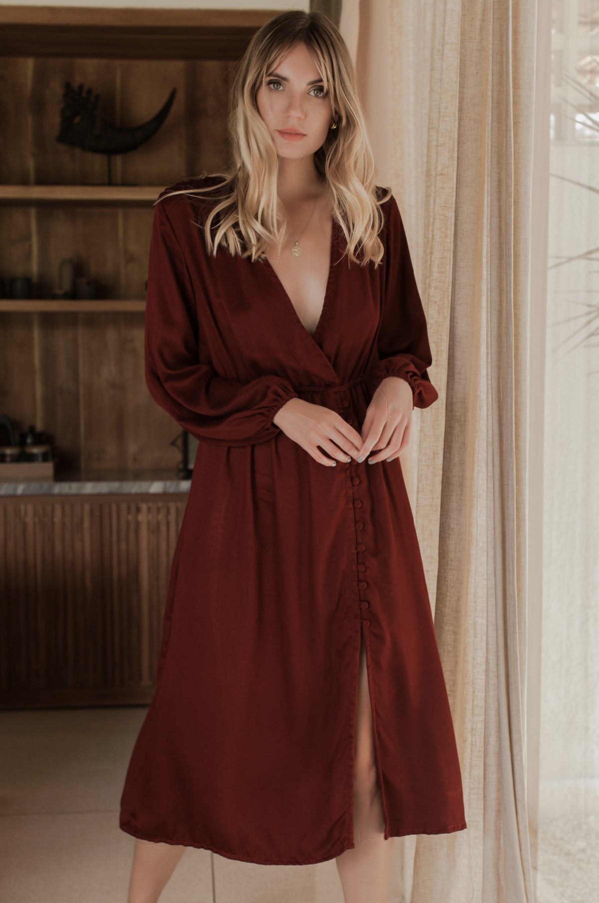 Greta Long Sleeve Midi Dress (Sale)
