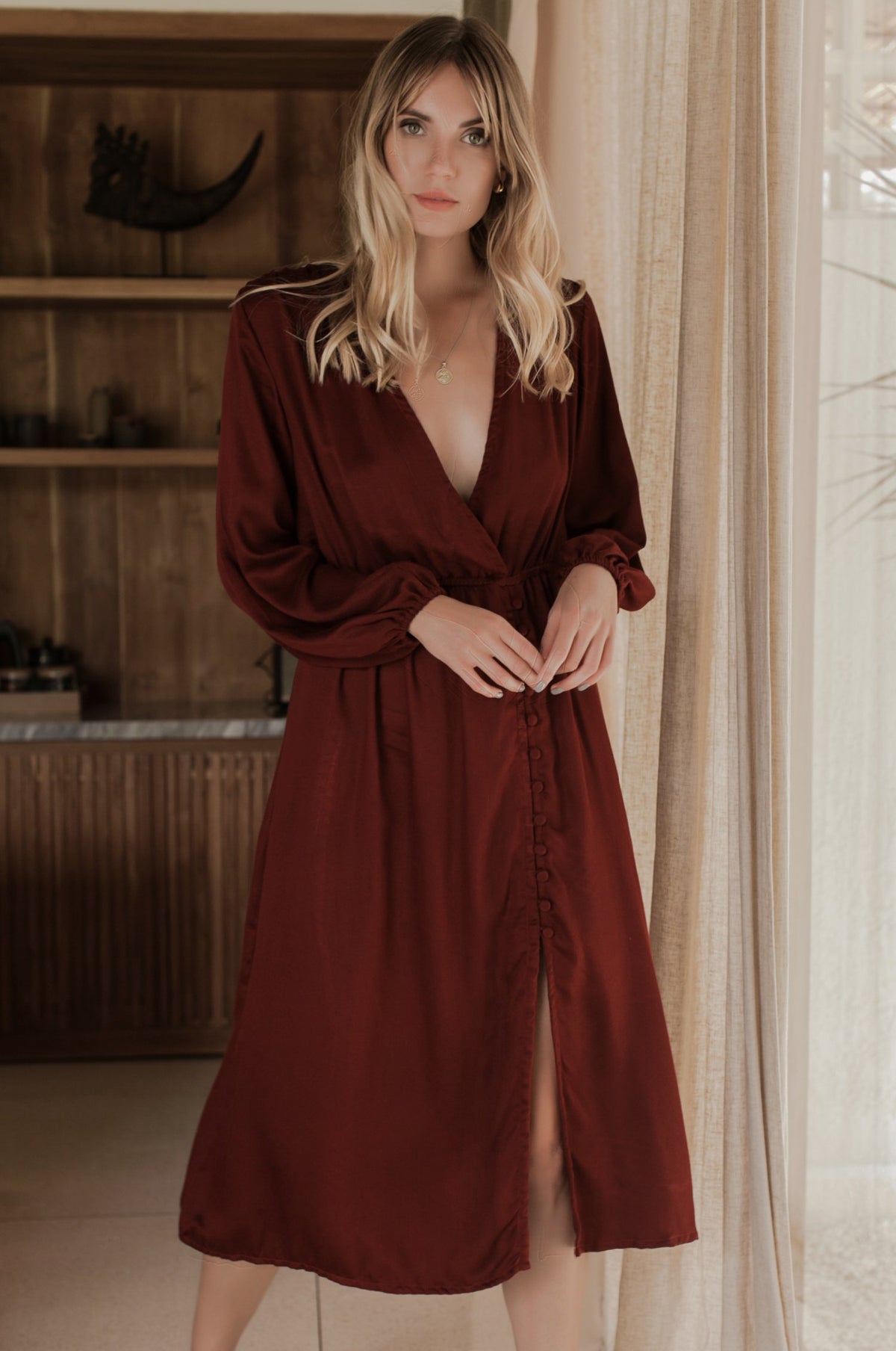Greta Long Sleeve Midi Dress (Sale)
