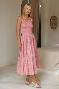 Sienna One-Shoulder Shirred Dress (Sale)