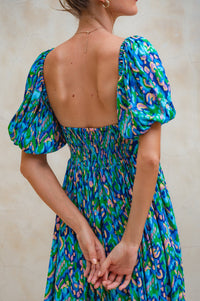 Violeta Puff Sleeve Midi Dress (Sale)