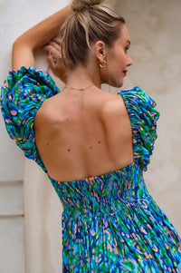 Violeta Puff Sleeve Midi Dress (Sale)