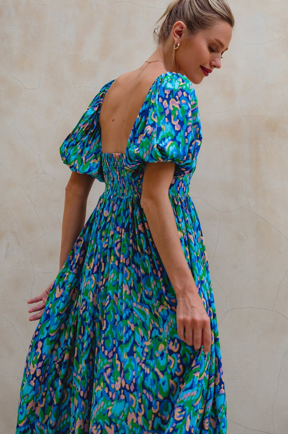 Violeta Puff Sleeve Midi Dress (Sale)