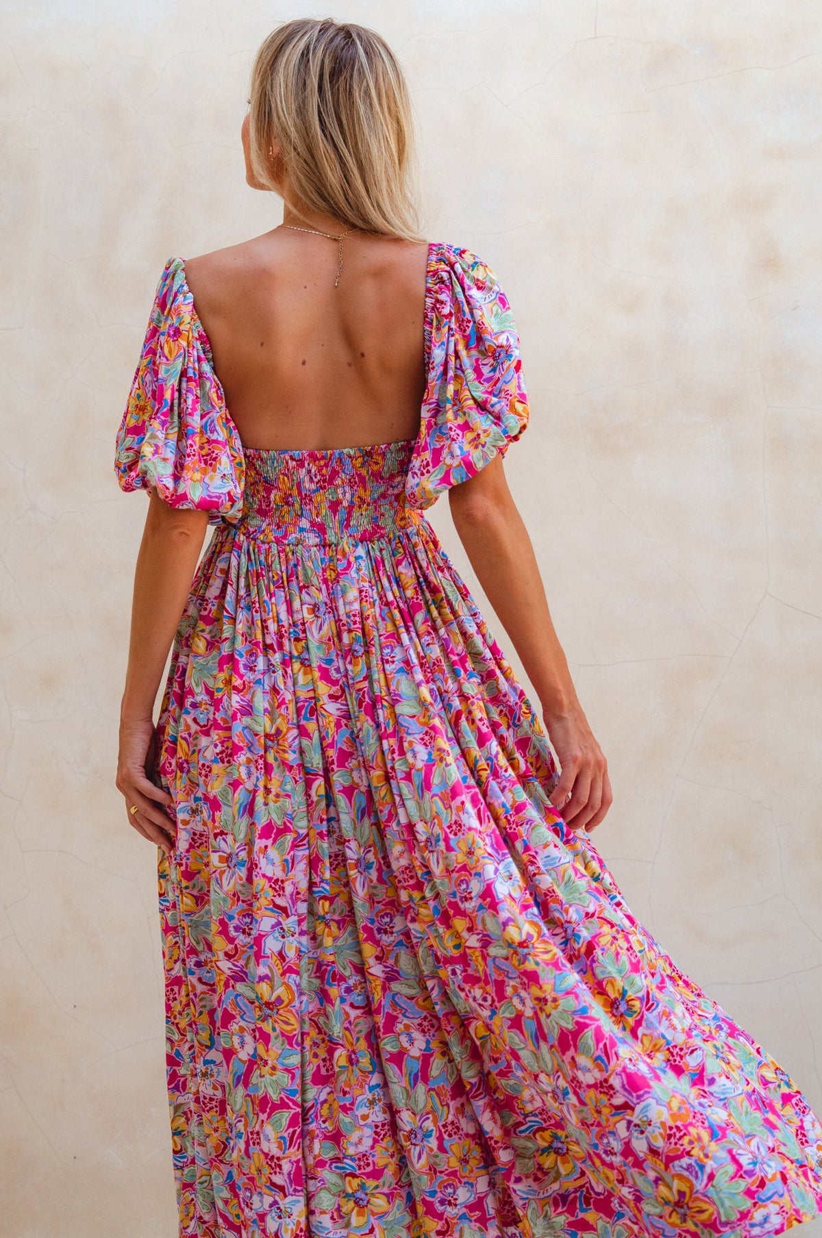 Violeta Puff Sleeve Midi Dress (Sale)