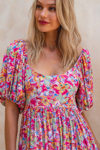 Violeta Puff Sleeve Midi Dress (Sale)