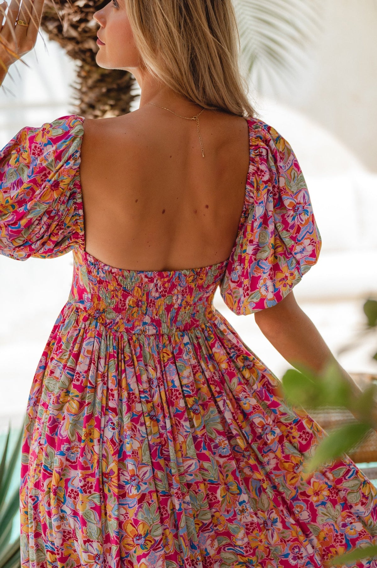 Violeta Puff Sleeve Midi Dress (Sale)