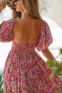 Violeta Puff Sleeve Midi Dress (Sale)