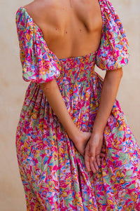 Violeta Puff Sleeve Midi Dress (Sale)
