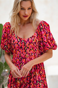 Violeta Puff Sleeve Midi Dress (Sale)