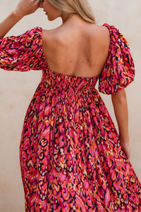 Violeta Puff Sleeve Midi Dress (Sale)