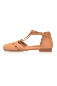 Wonderland T-strap Leather Flats (Sz. 9)