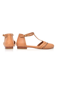 Wonderland T-strap Leather Flats (Sz. 9)