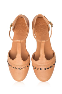 Wonderland T-strap Leather Flats (Sz. 9)