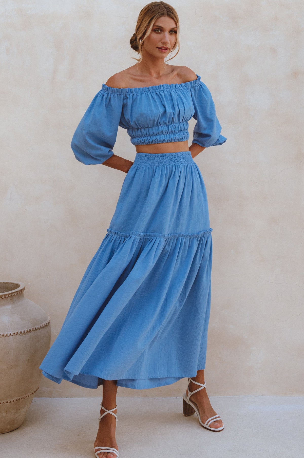 Annabelle Boho Linen Maxi Skirt