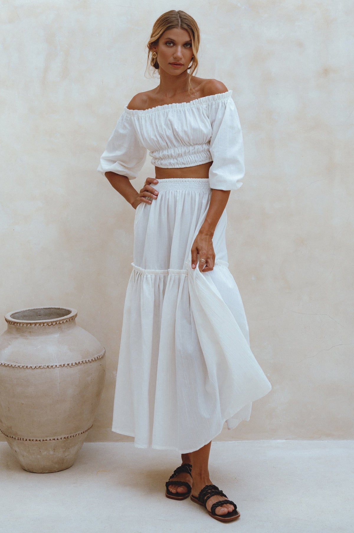 Annabelle Boho Linen Maxi Skirt