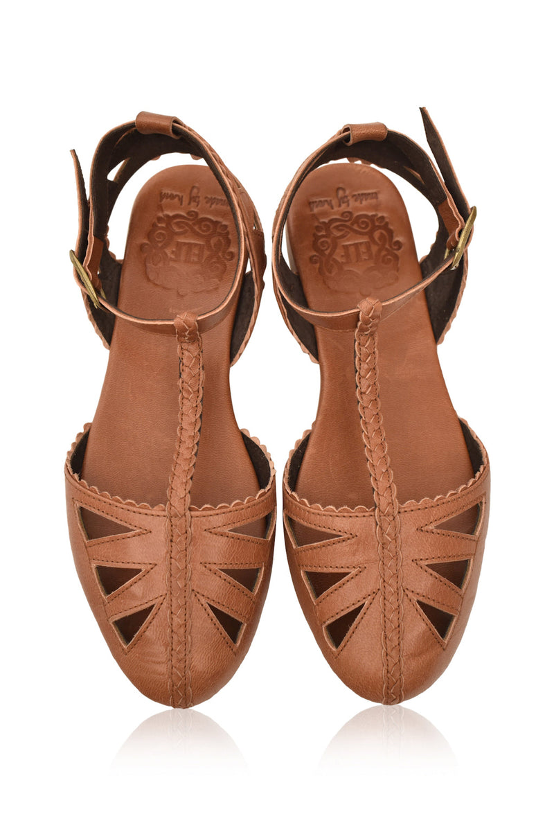 Bounty T-strap Leather Sandals (Sz. 5.5, 7 & 8)