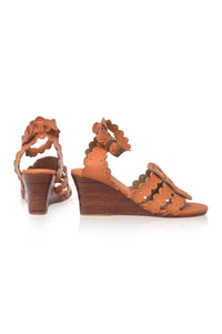 Charm Leather Wedge Sandals — handmade by Bali ELF