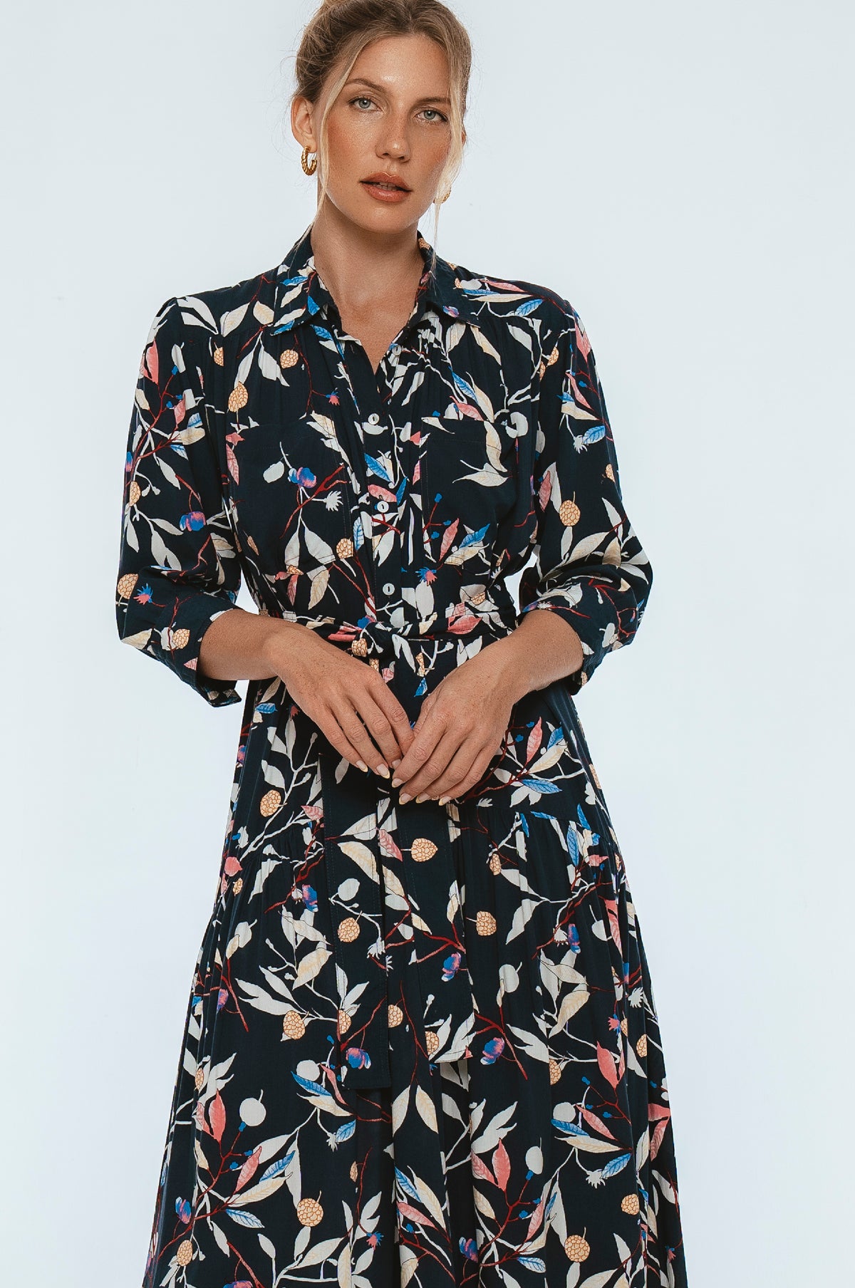 Evelina Long Sleeve Midi Dress