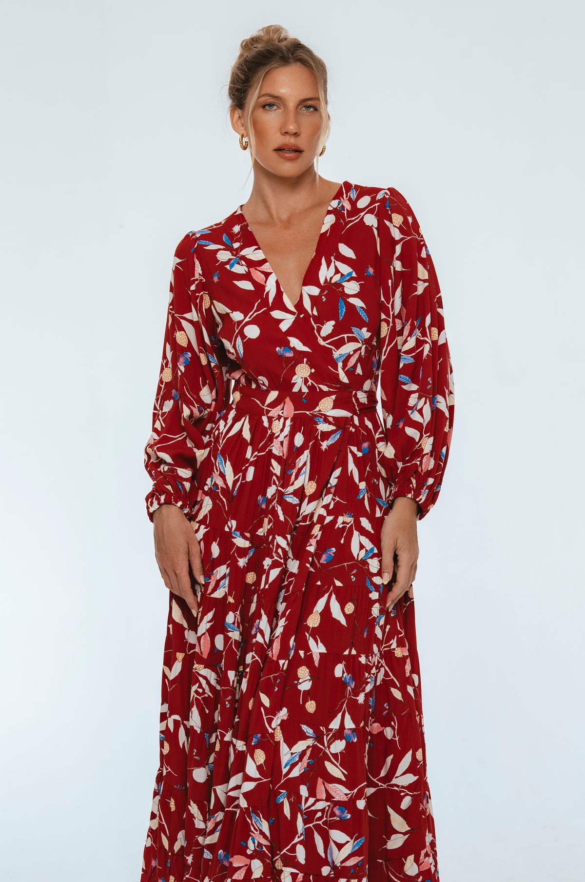 Flamenco Boho Wrap Maxi Dress