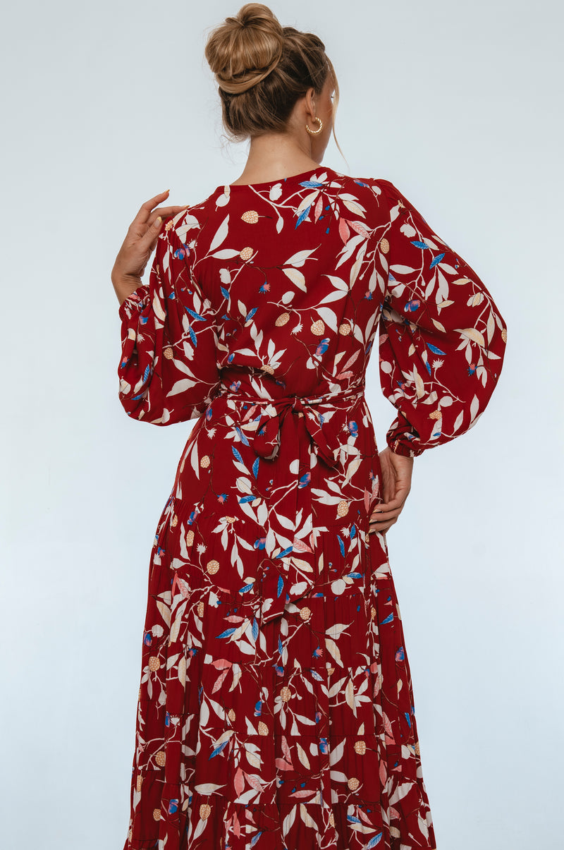 Flamenco Boho Wrap Maxi Dress