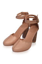 Flamingo Leather Heels (Sz. 5, 6.5 & 8.5)