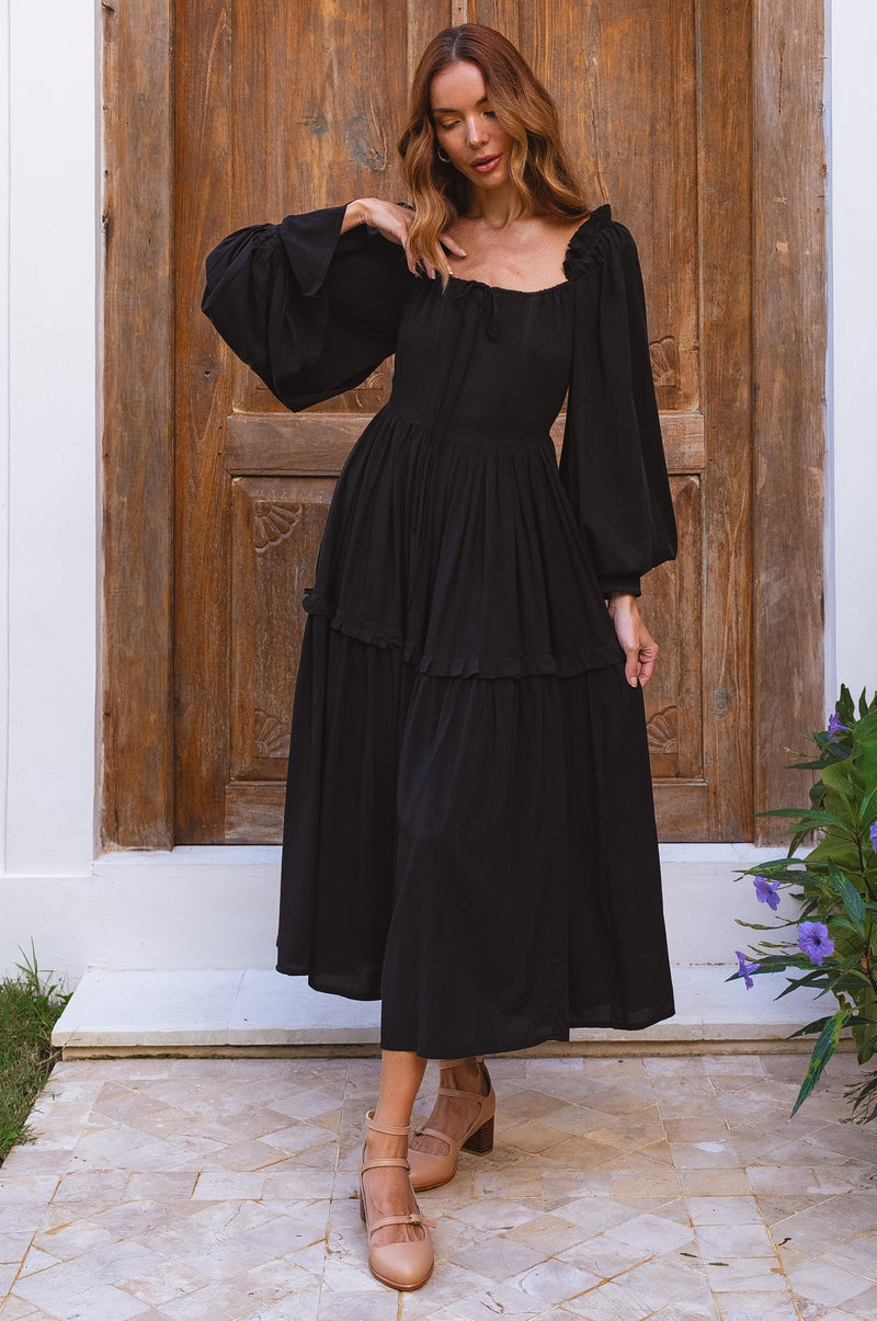 Floriana Long Sleeve Midi Dress (Sale)