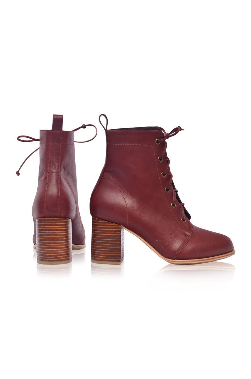 Giselle Leather Heel Booties