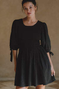 Jolie Puff Sleeve Linen Mini Dress