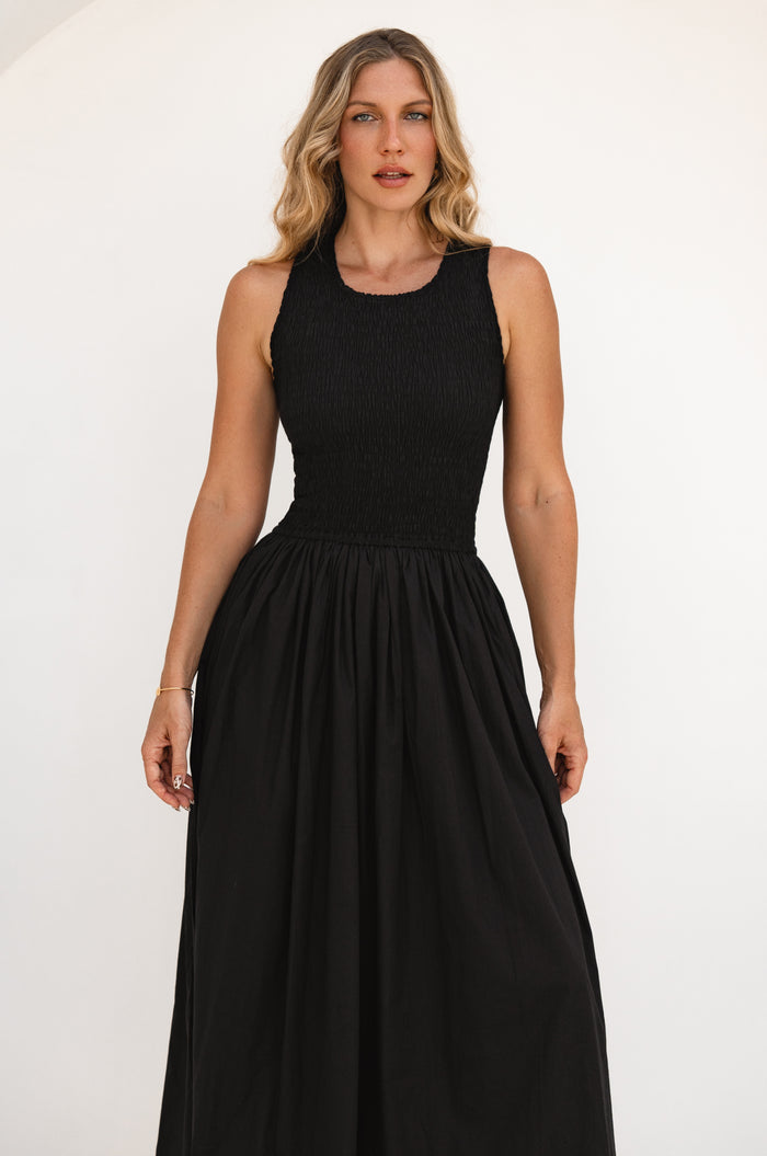 Lucciola Smocked Cotton Midi Dress