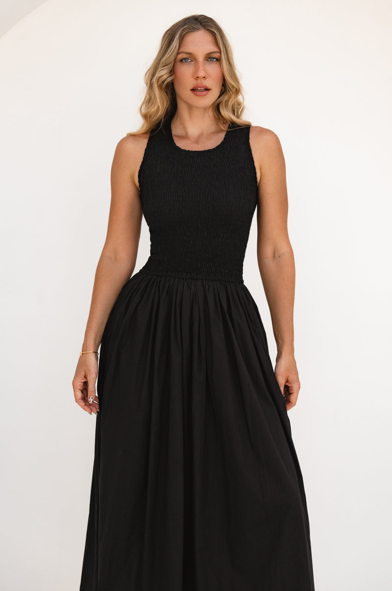 Lucciola Smocked Cotton Midi Dress