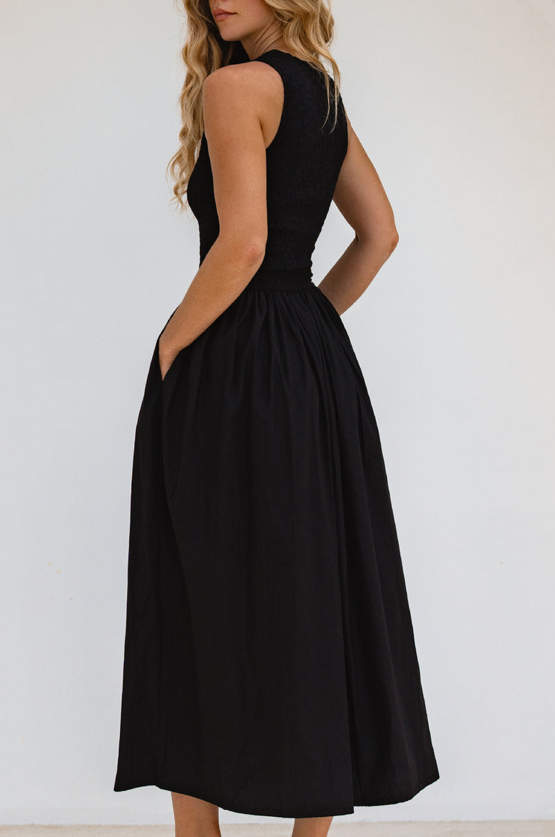Lucciola Smocked Cotton Midi Dress