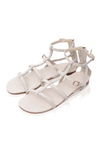 Gladiator leather sandals, leather sole detail — handmade by Bali ELF