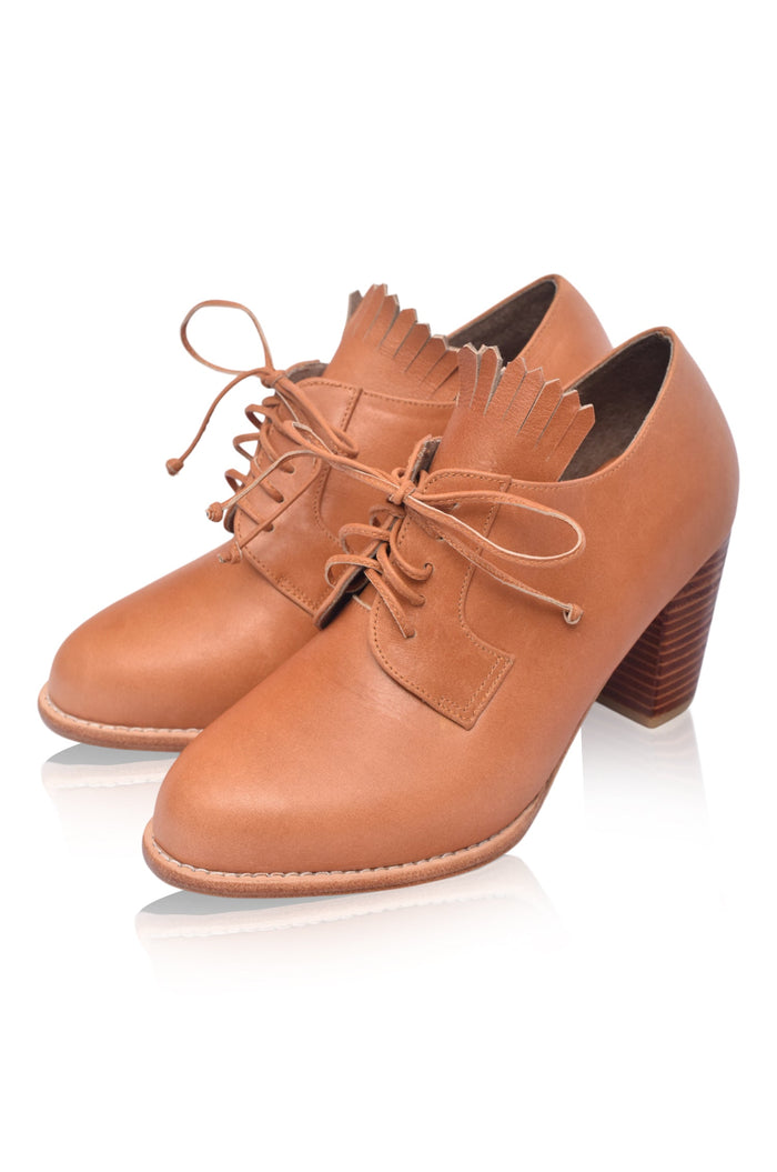 Lyon Lace-up Leather Oxfords Heel (Sz. 6.5)