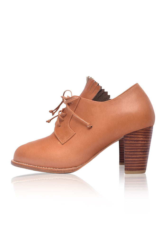 Lyon Lace-up Leather Oxfords Heel (Sz. 6.5)