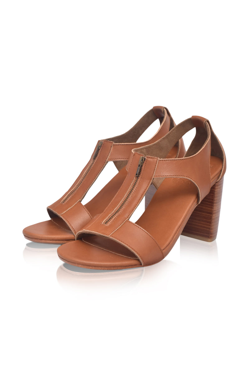 Makoa Block Heel Leather Sandals (Sz. 9.5)
