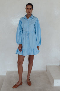 Malina Button Down Cotton Mini Dress (Sale)