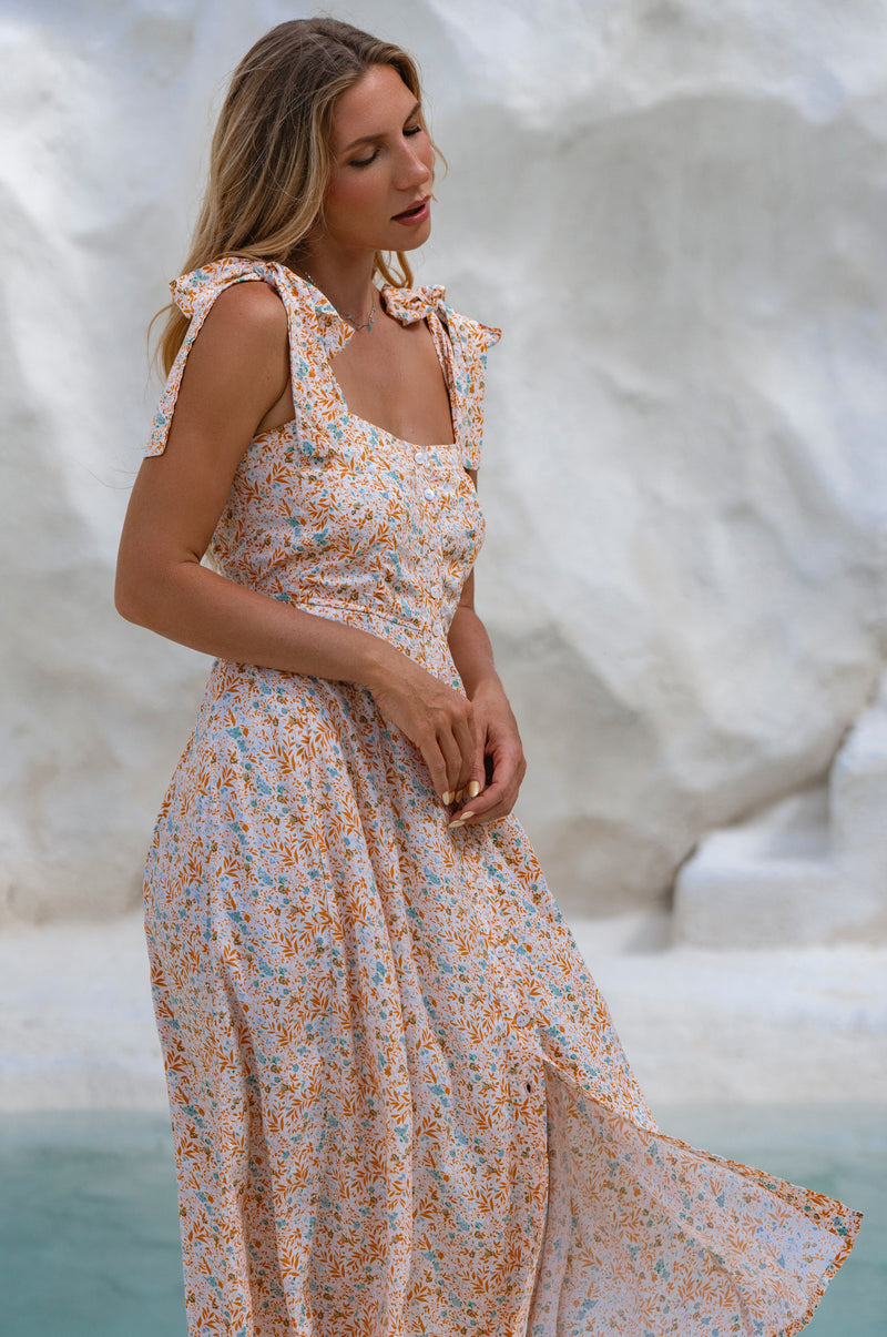 Mia Vita Button Down Dress With Ties