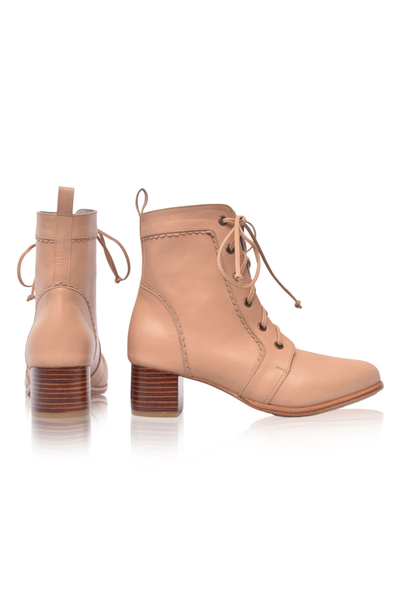 Mon Reve Leather Ankle Booties