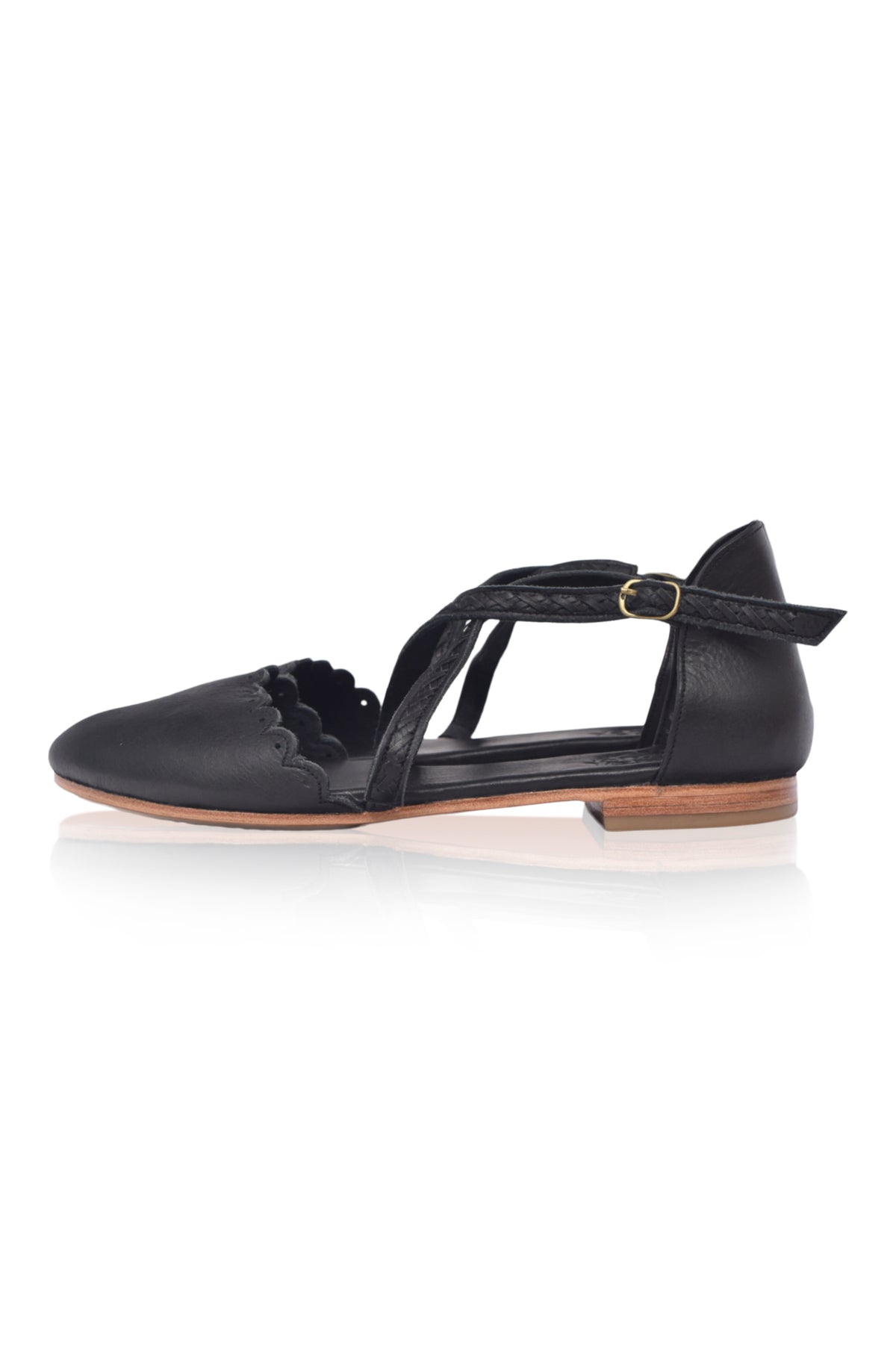 Montana Criss Cross Leather Flats