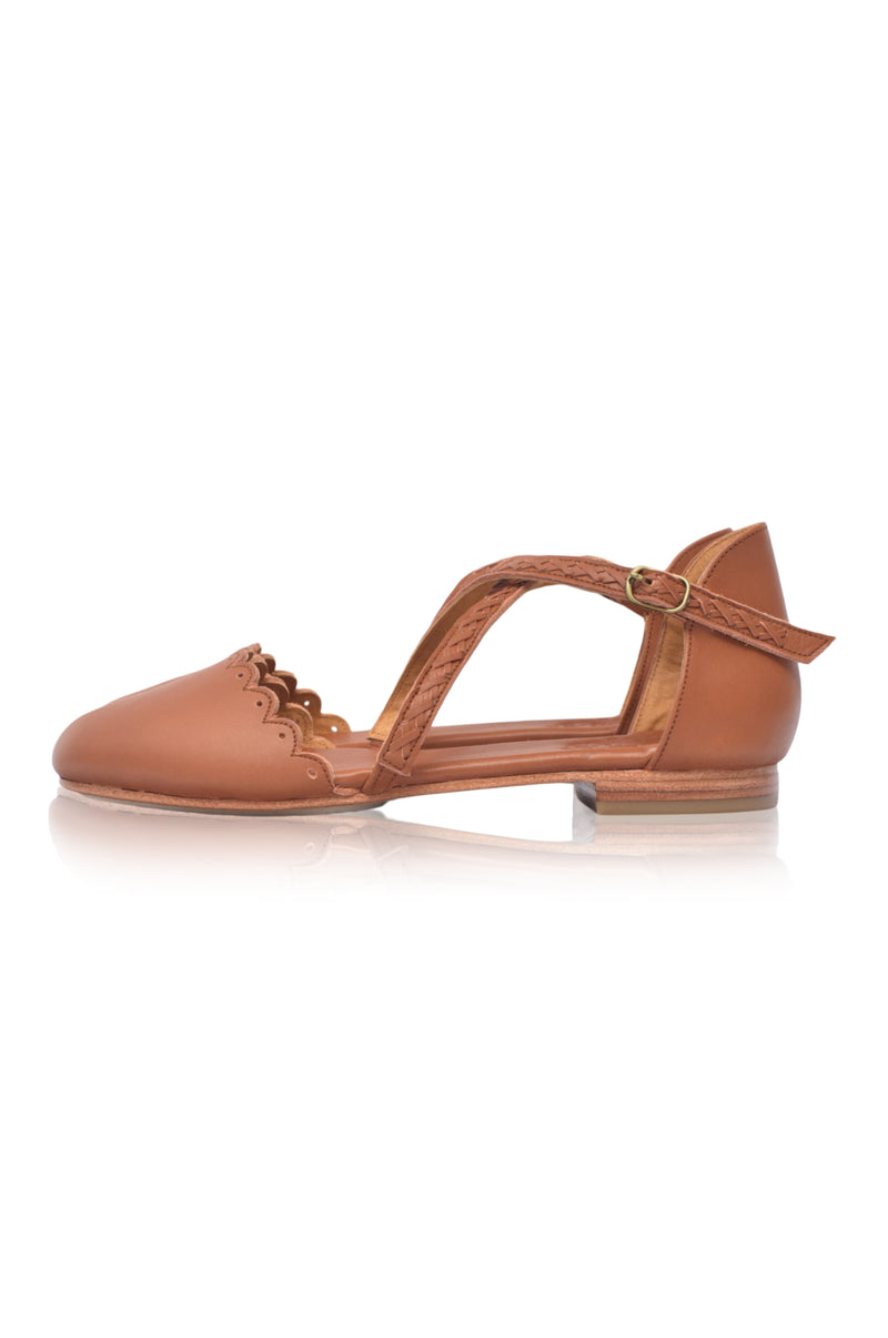 Montana Criss Cross Leather Flats