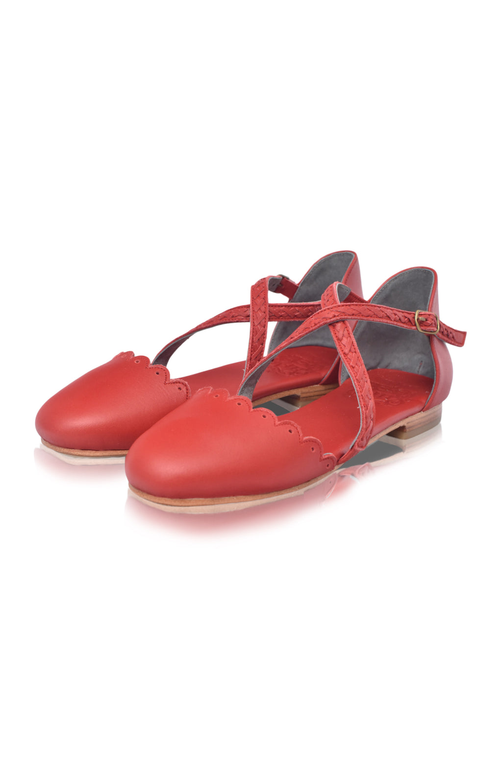 Montana Criss Cross Leather Flats