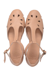 Oasis Cutout T-Strap Leather Flats