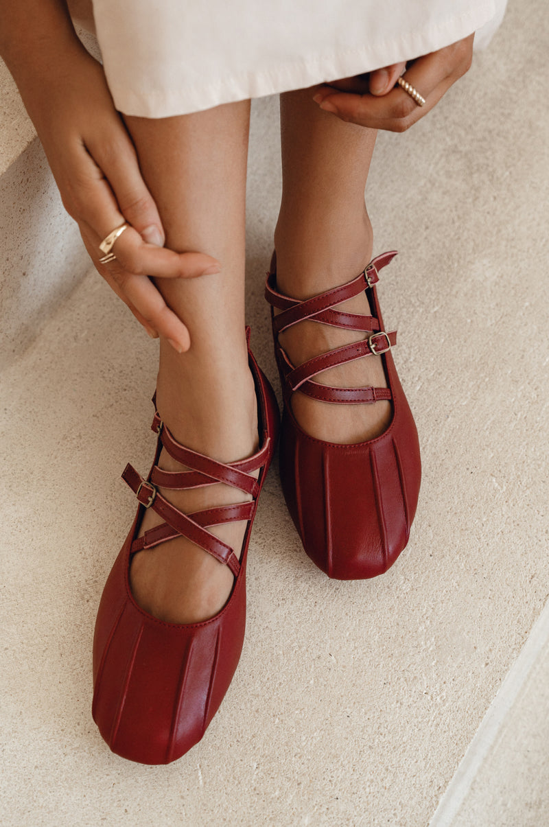 Obsession Criss Cross Leather Flats