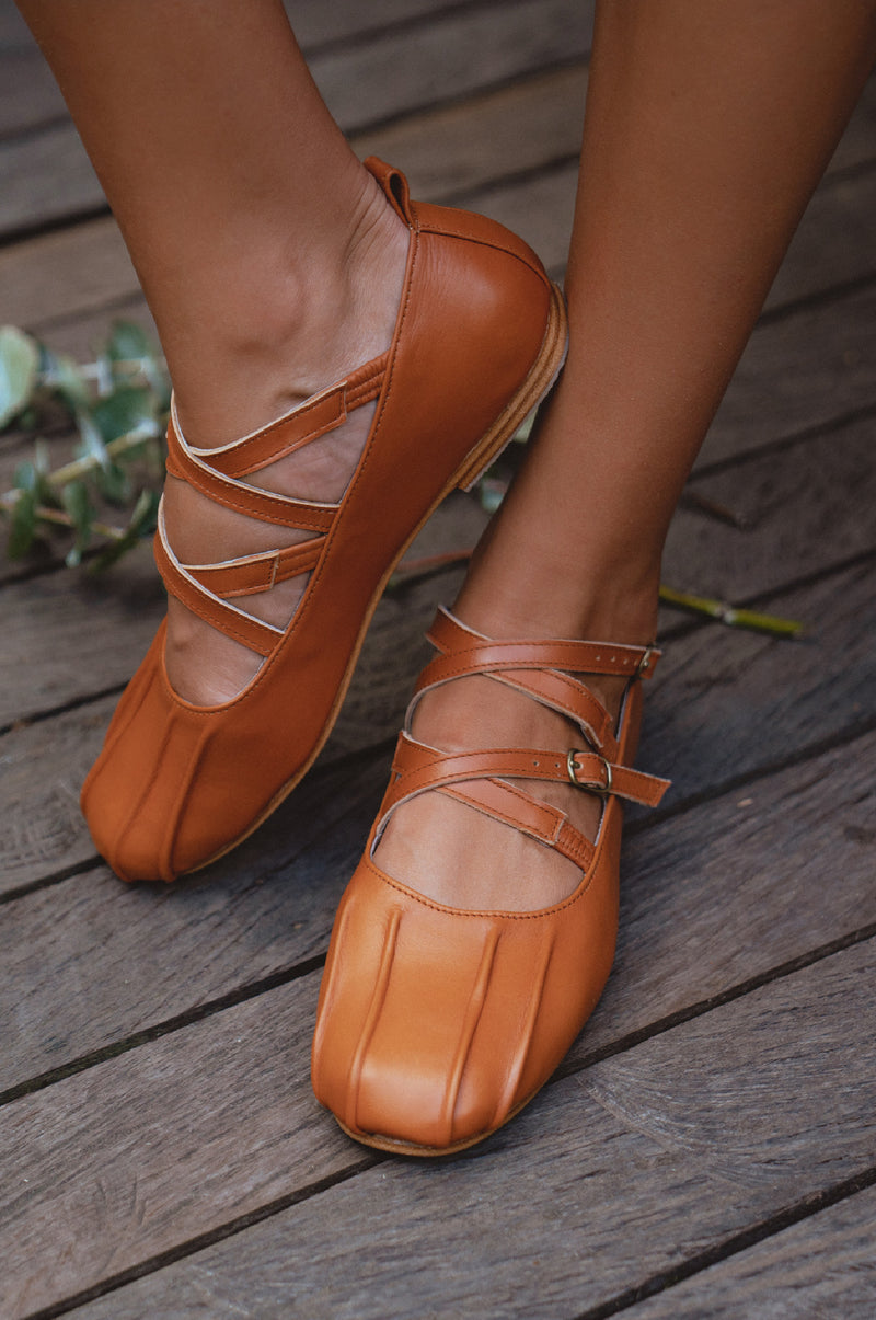 Obsession Criss Cross Leather Flats