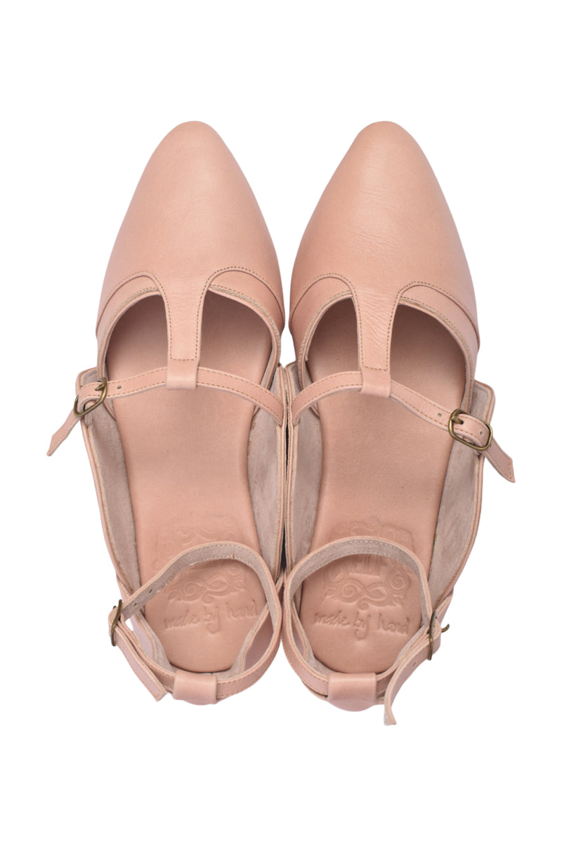 On The Go Leather Ballet Flats (Sz. 6.5)