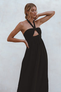 Penelope Halter Linen Maxi Dress