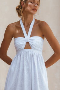 Penelope Halter Linen Maxi Dress